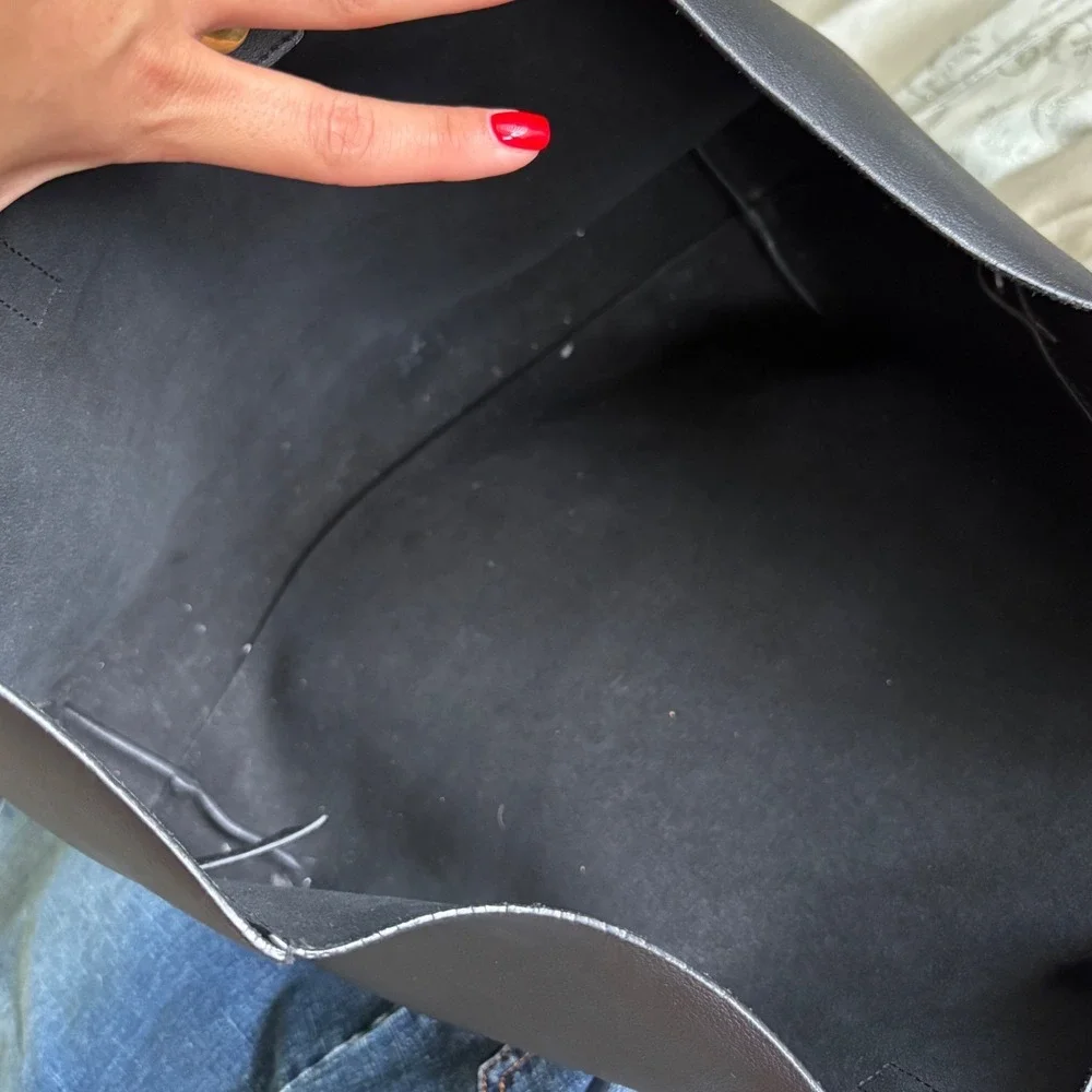 Saint Laurent Black Leather Tote and Matching Wallet